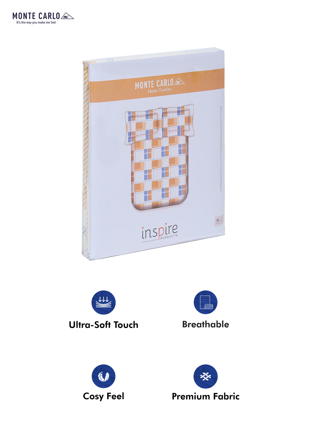 130 GSM Polyester Double Bed Bedsheet with 2 Pillow Covers