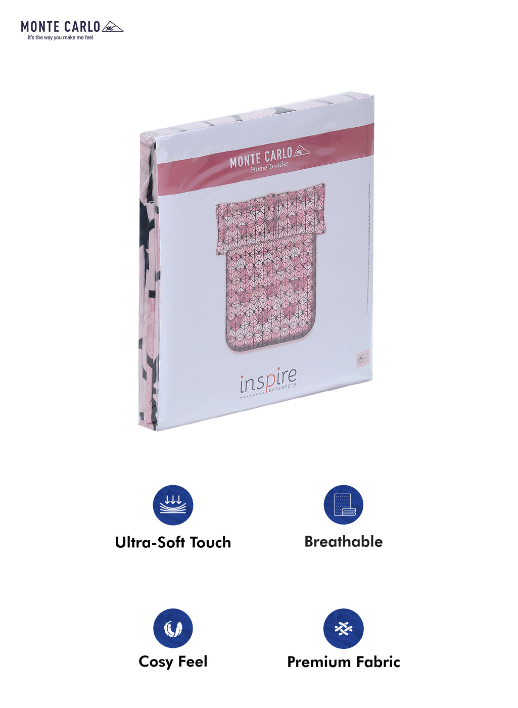 130 GSM Polyester Double Bed Bedsheet with 2 Pillow Covers