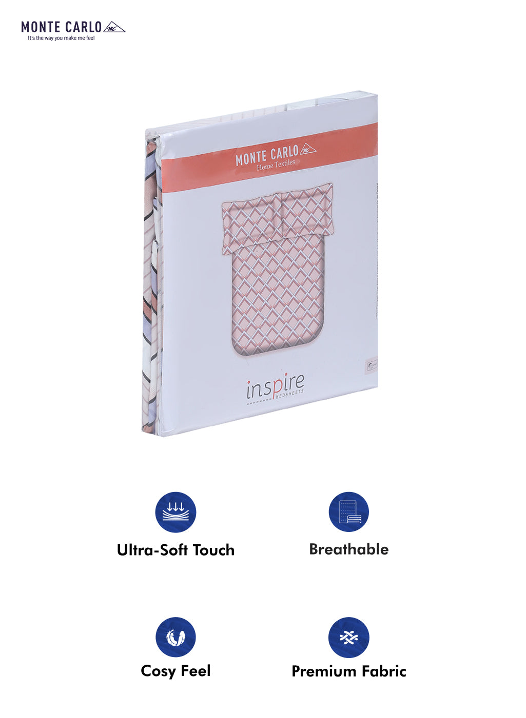 130 GSM Polyester Double Bed Bedsheet with 2 Pillow Covers