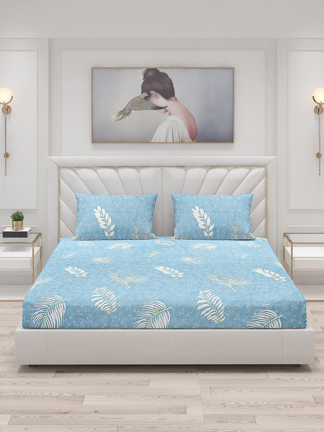 120 GSM Polyester Double Bed Bedsheet with 2 Pillow Covers - Updated - Updated