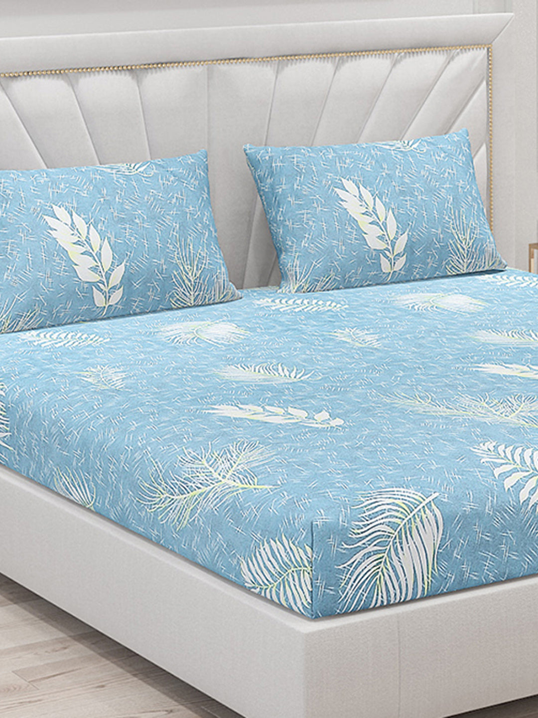 120 GSM Polyester Double Bed Bedsheet with 2 Pillow Covers - Updated - Updated