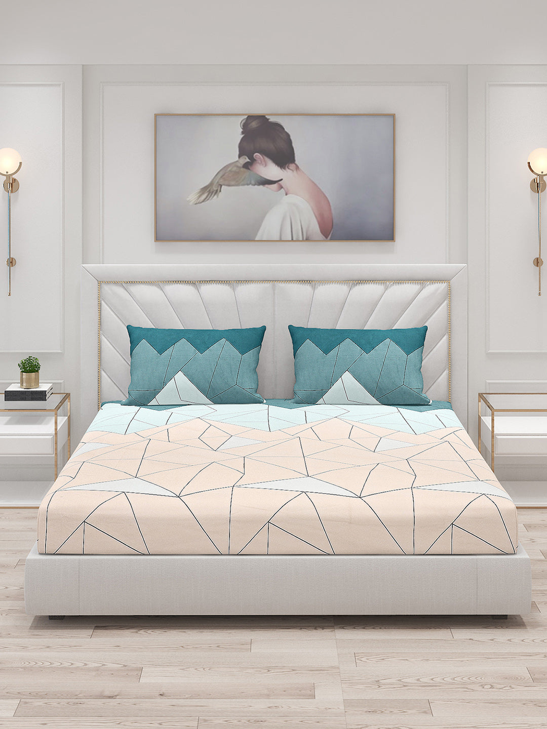120 GSM Polyester Double Bed Bedsheet with 2 Pillow Covers - Updated - Updated