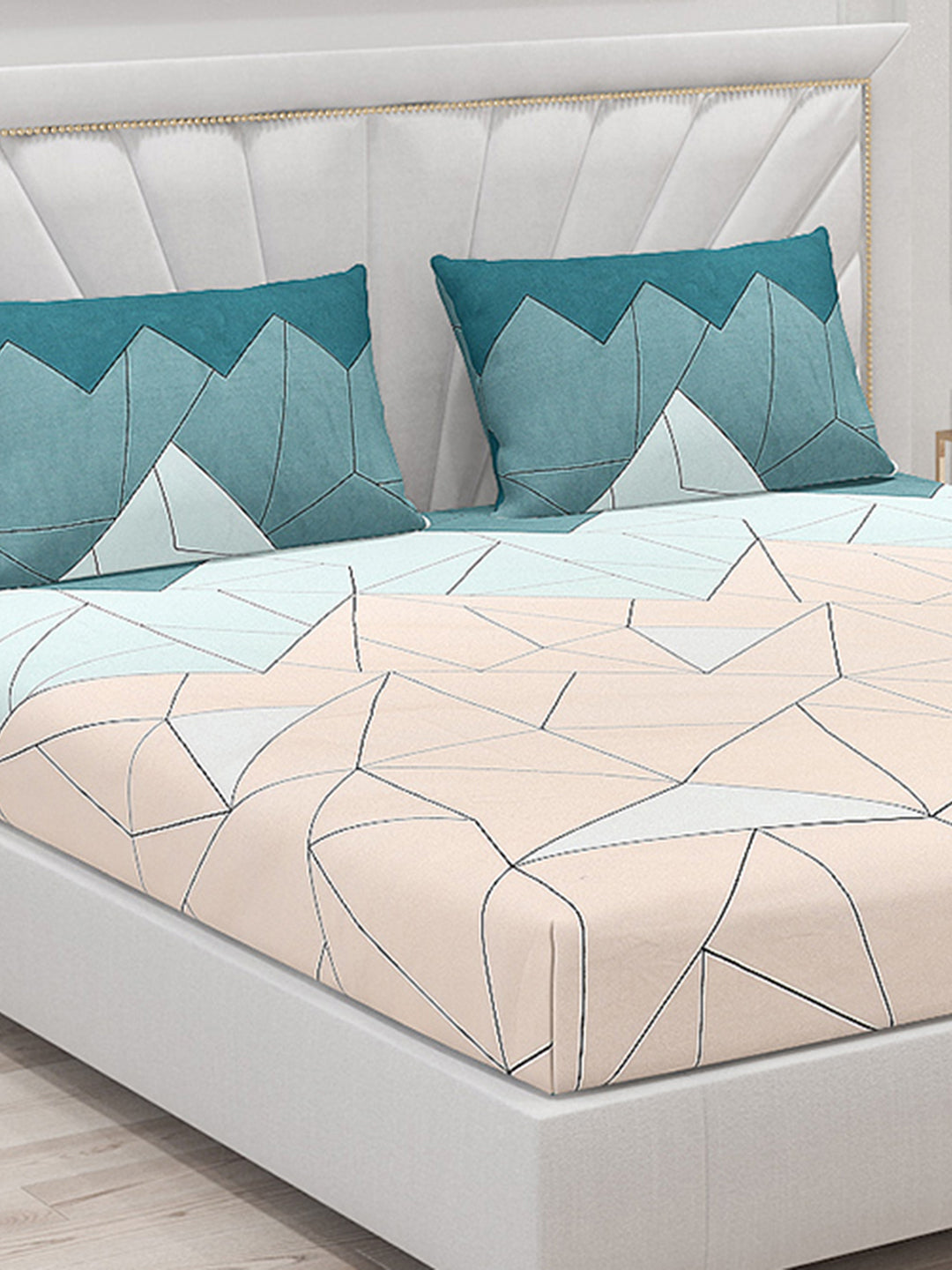 120 GSM Polyester Double Bed Bedsheet with 2 Pillow Covers - Updated - Updated