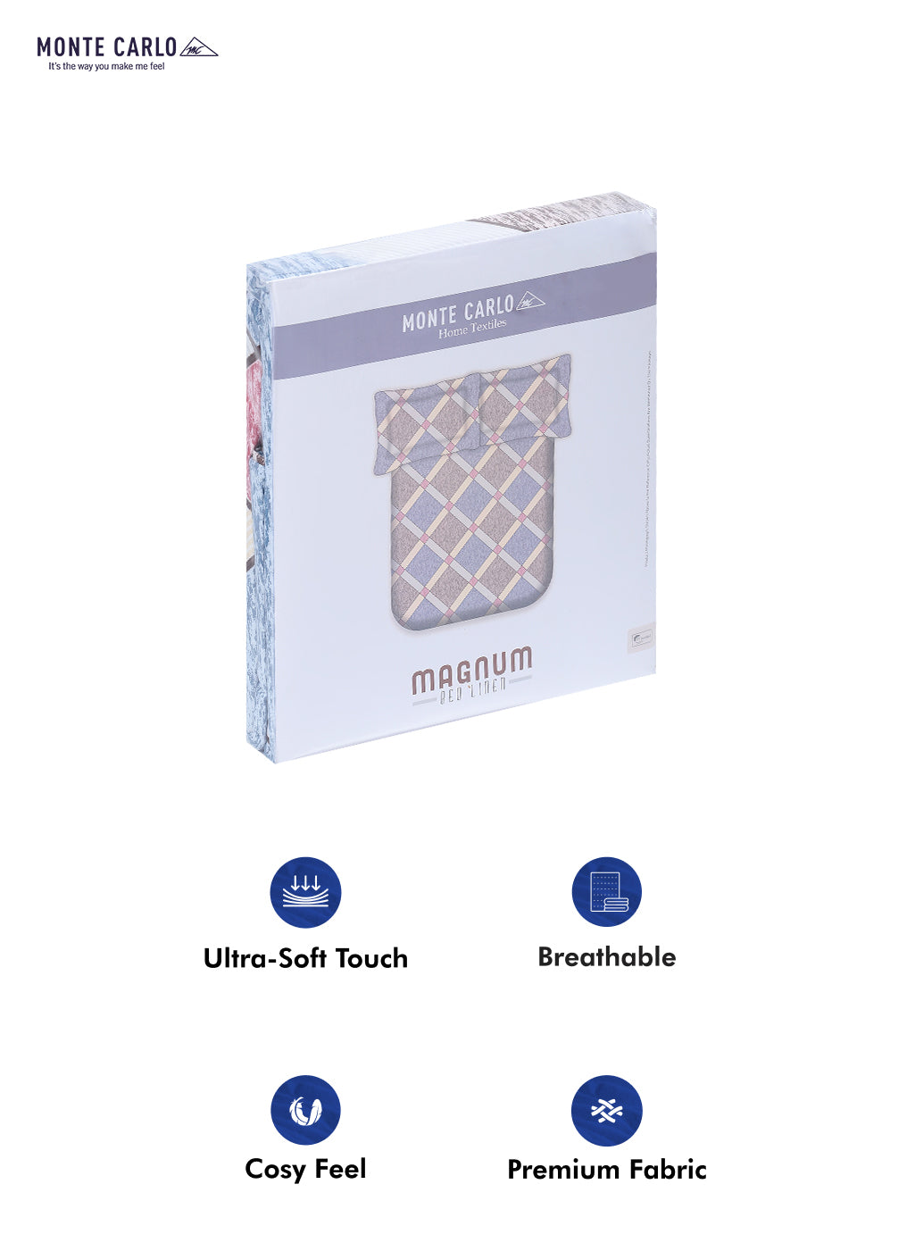 120 GSM Polyester Double Bed Bedsheet with 2 Pillow Covers - Updated