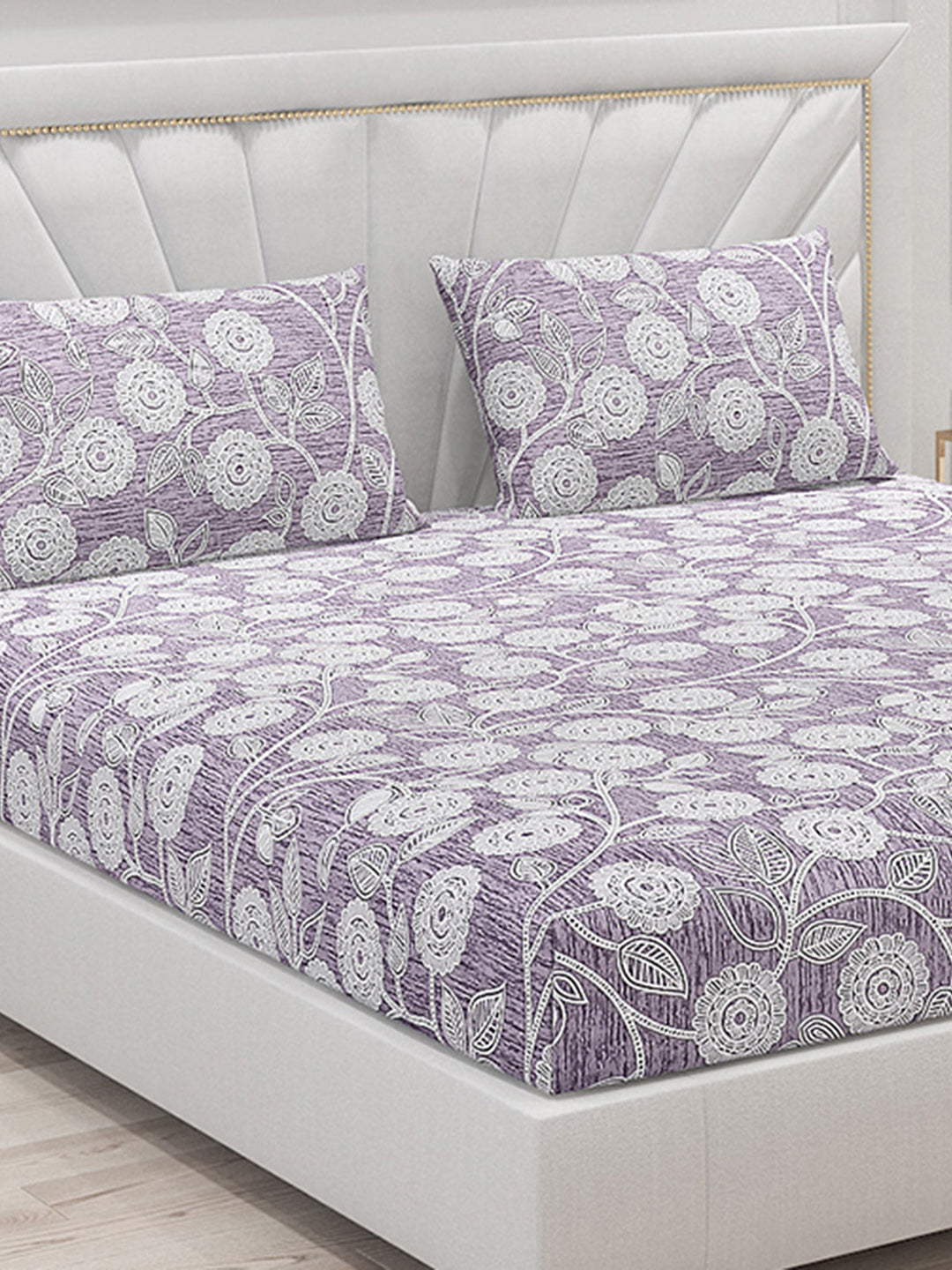 120 GSM Polyester Double Bed Bedsheet with 2 Pillow Covers - Updated - Updated