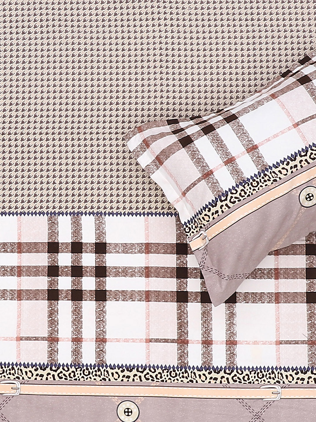 120 GSM Polyester Double Bed Bedsheet with 2 Pillow Covers - Updated - Updated