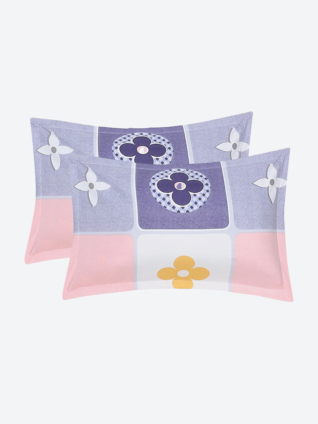 120 GSM Polyester Double Bed Bedsheet with 2 Pillow Covers - Updated - Updated