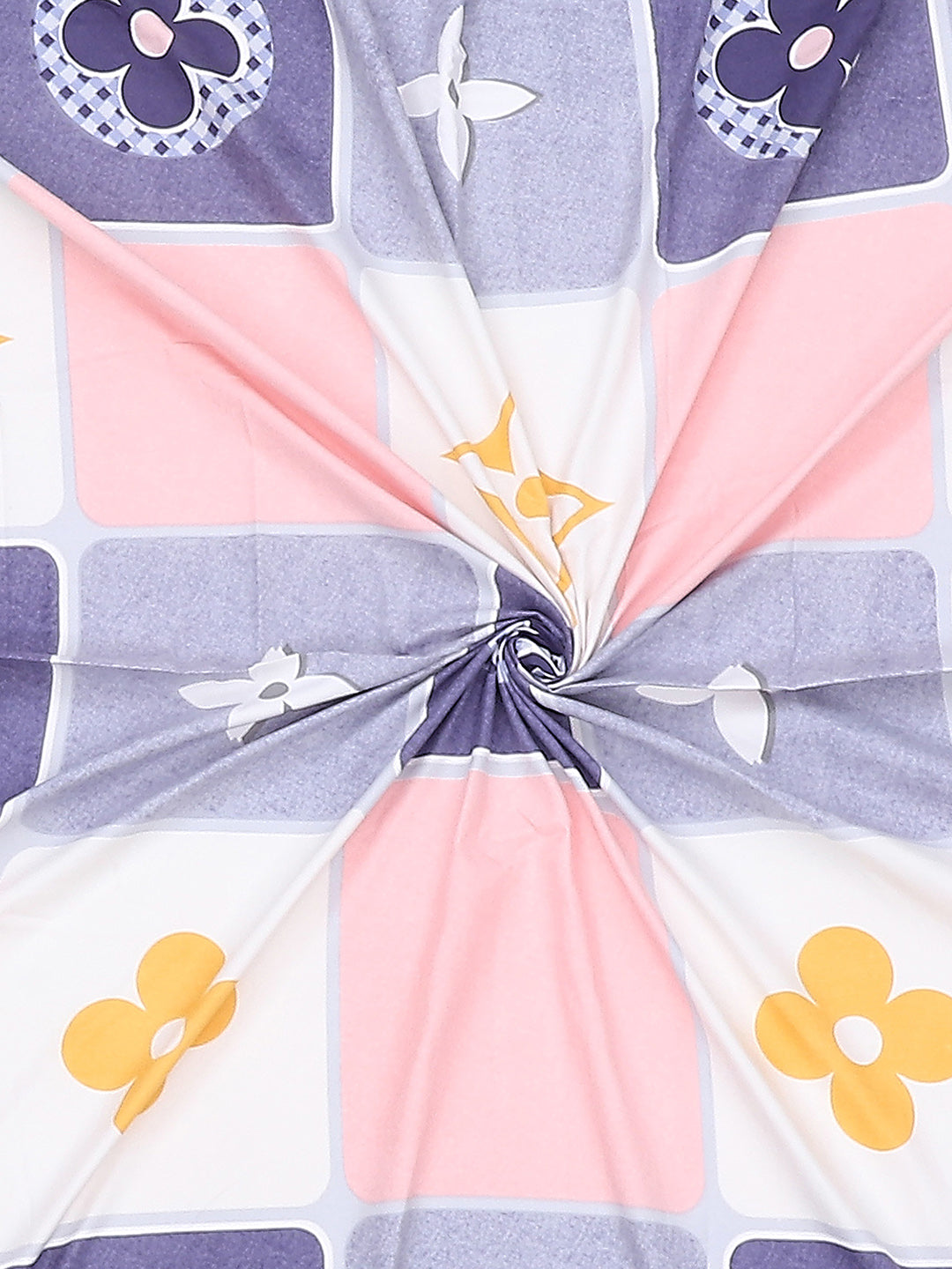 120 GSM Polyester Double Bed Bedsheet with 2 Pillow Covers - Updated - Updated