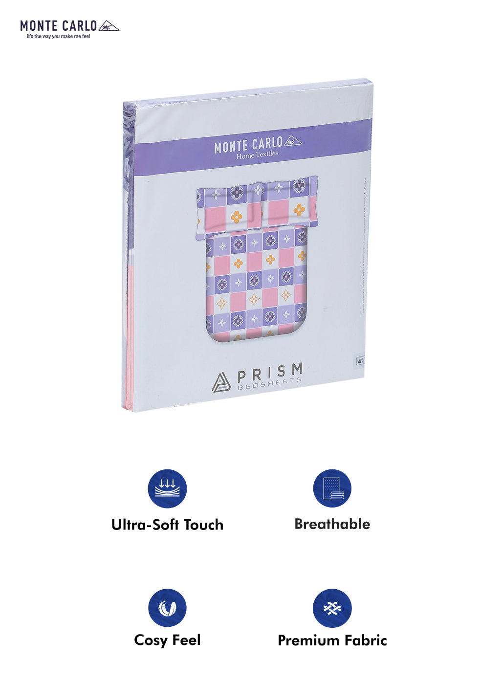 120 GSM Polyester Double Bed Bedsheet with 2 Pillow Covers - Updated - Updated