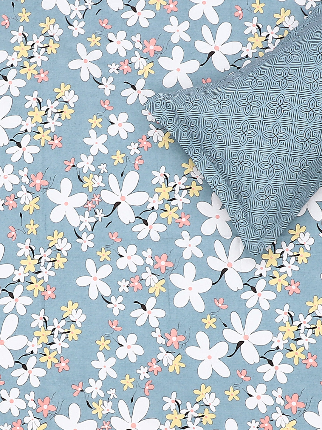 120 GSM Polyester Double Bed Bedsheet with 2 Pillow Covers - Updated - Updated