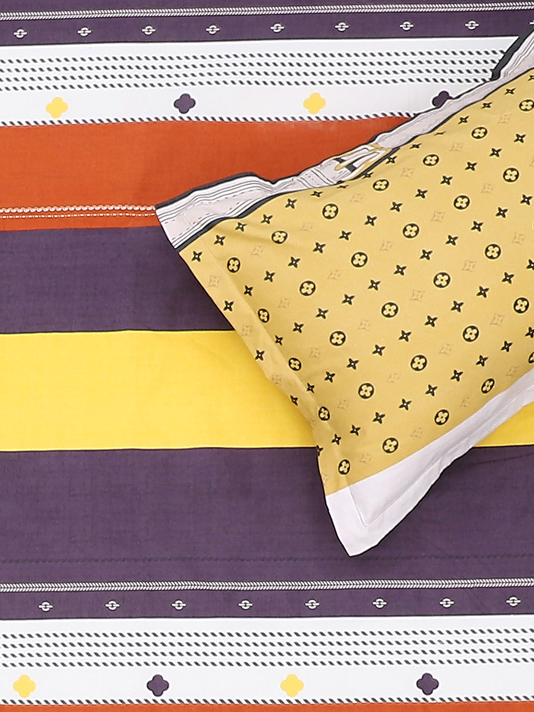 120 GSM Polyester Double Bed Bedsheet with 2 Pillow Covers - Updated - Updated
