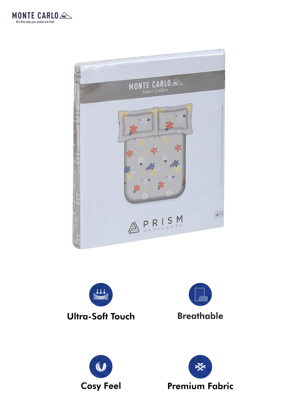 120 GSM Polyester Double Bed Bedsheet with 2 Pillow Covers - Updated - Updated