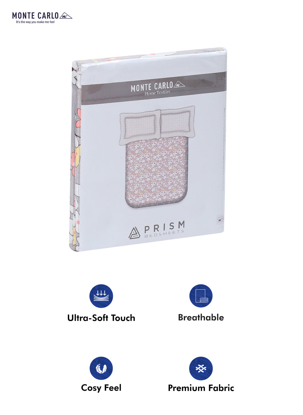 120 GSM Polyester Double Bed Bedsheet with 2 Pillow Covers - Updated - Updated