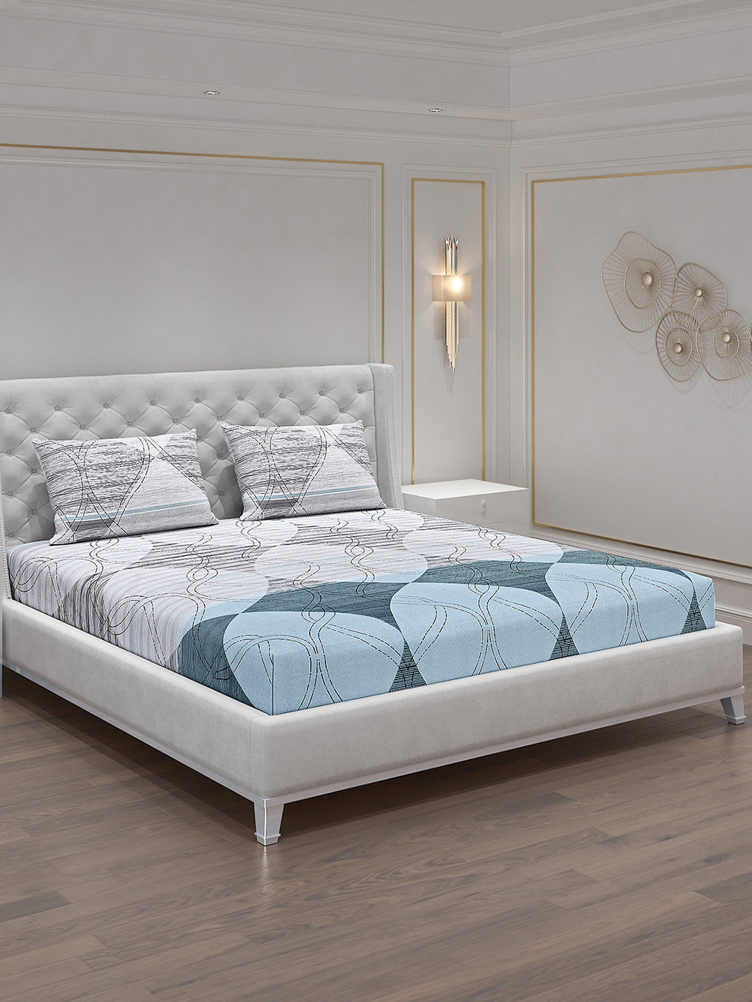 120 GSM Polyester Double Bed Bedsheet with 2 Pillow Covers - Updated - Updated