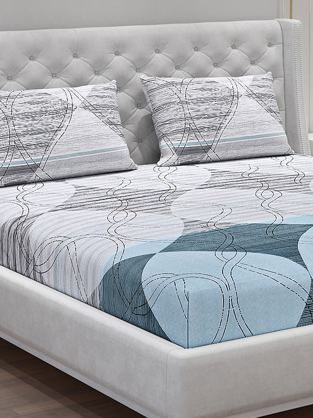 120 GSM Polyester Double Bed Bedsheet with 2 Pillow Covers - Updated - Updated