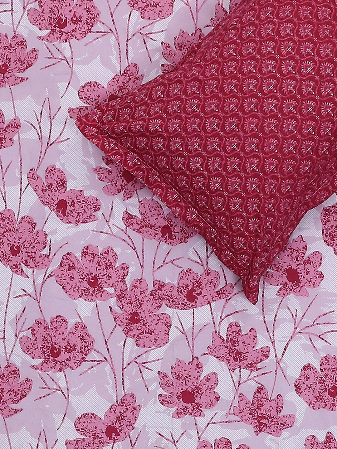 MOCA by Monte Carlo 144 TC Cotton King Bedsheet with 2 Pillow Covers