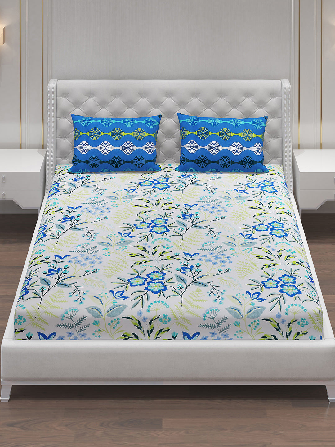 MOCA by Monte Carlo 144 TC Cotton King Bedsheet with 2 Pillow Covers