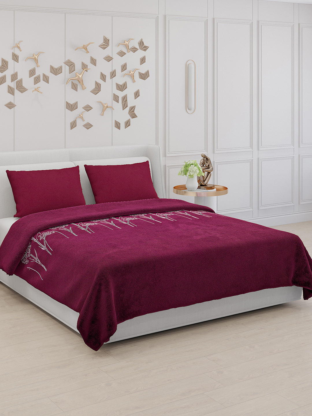 115 GSM Polyester Double Bed Bedsheet with 2 Pillow Covers - Updated - Updated - Updated