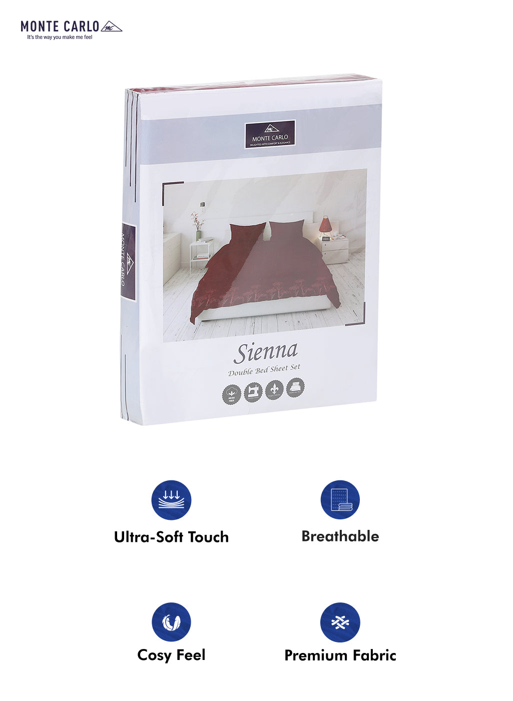 115 GSM Polyester Double Bed Bedsheet with 2 Pillow Covers - Updated - Updated - Updated