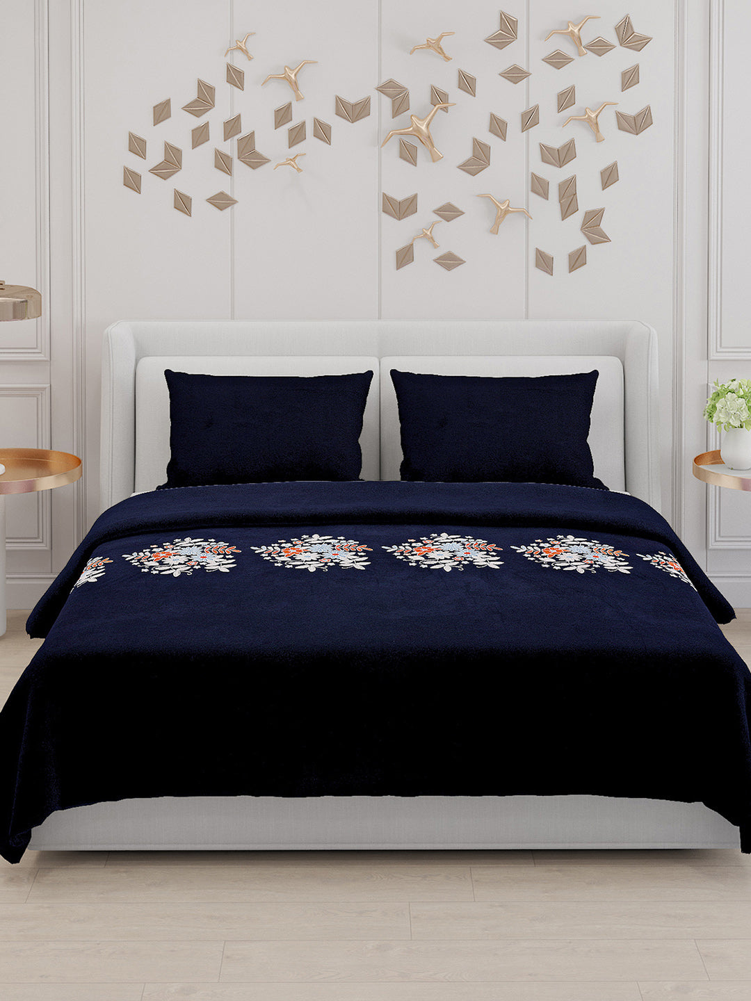 115 GSM Polyester Double Bed Bedsheet with 2 Pillow Covers - Updated - Updated