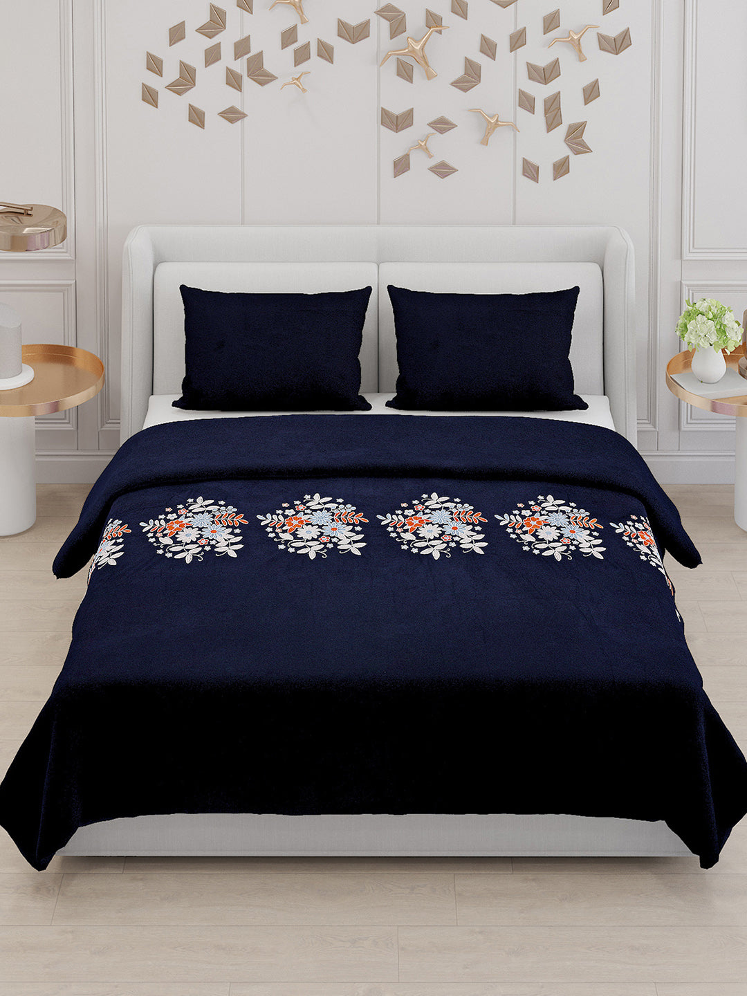 115 GSM Polyester Double Bed Bedsheet with 2 Pillow Covers - Updated - Updated