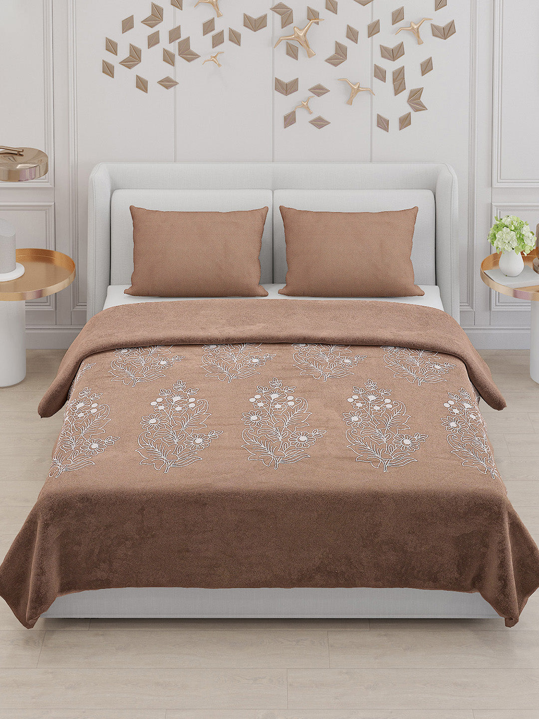 115 GSM Polyester Double Bed Bedsheet with 2 Pillow Covers - Updated - Updated - Updated