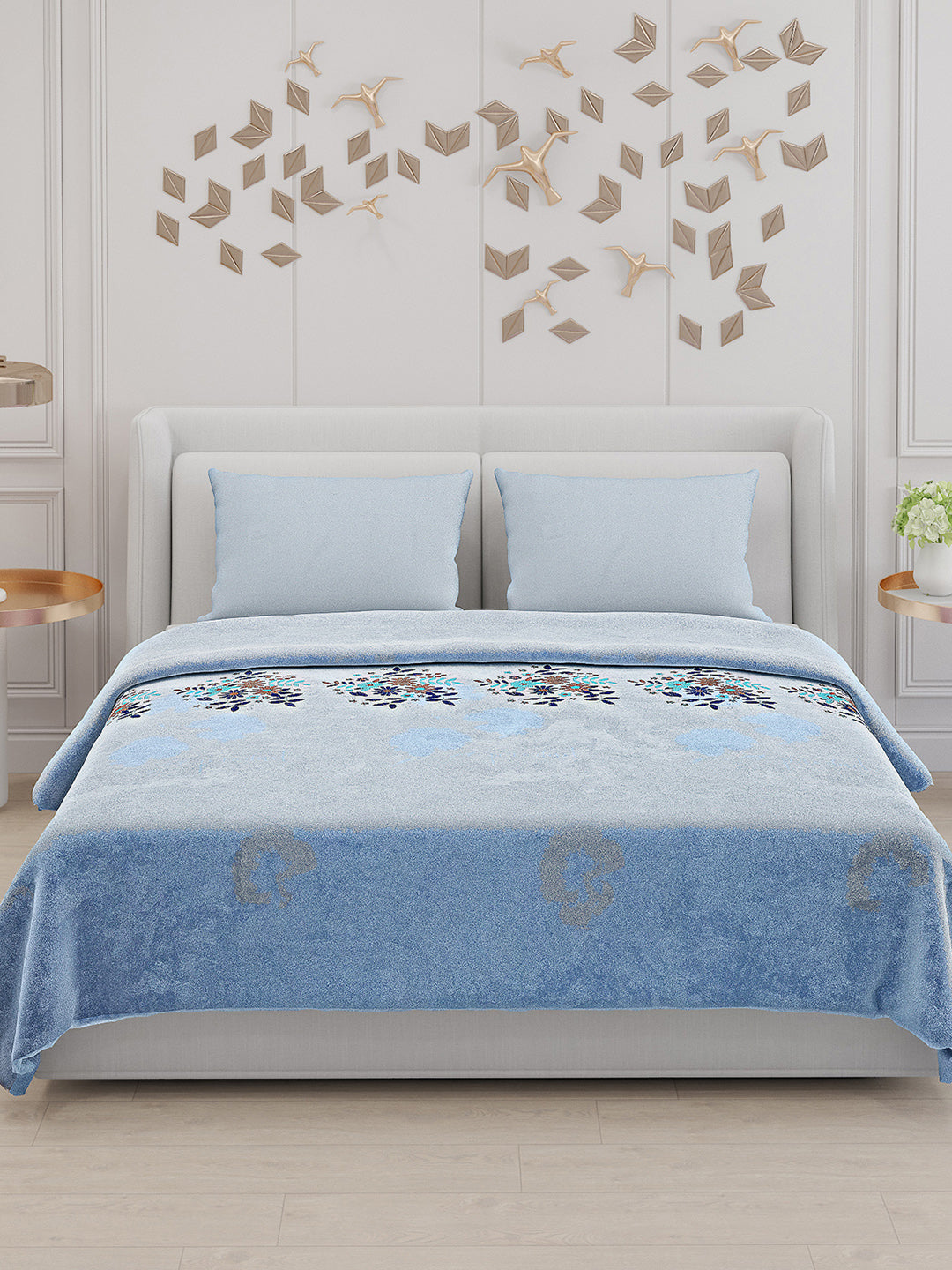 115 GSM Polyester Double Bed Bedsheet with 2 Pillow Covers - Updated - Updated