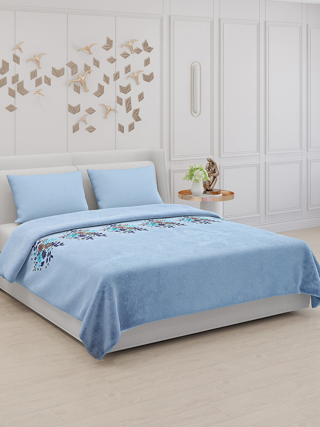 115 GSM Polyester Double Bed Bedsheet with 2 Pillow Covers - Updated - Updated