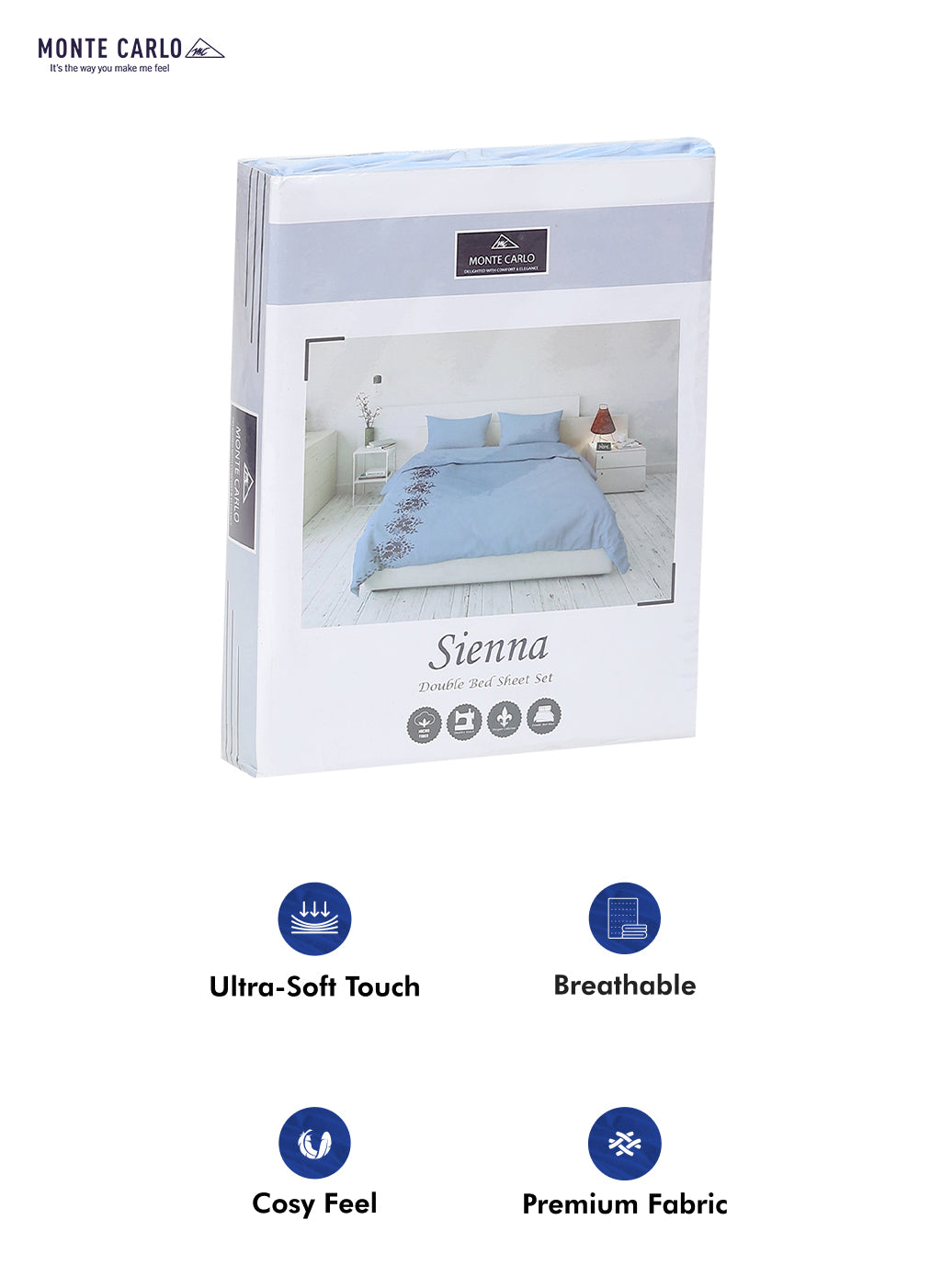 115 GSM Polyester Double Bed Bedsheet with 2 Pillow Covers - Updated - Updated