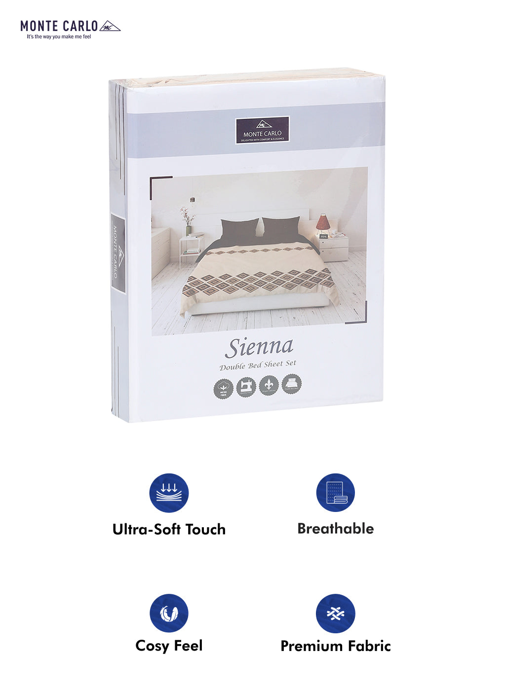 115 GSM Polyester Double Bed Bedsheet with 2 Pillow Covers - Updated - Updated