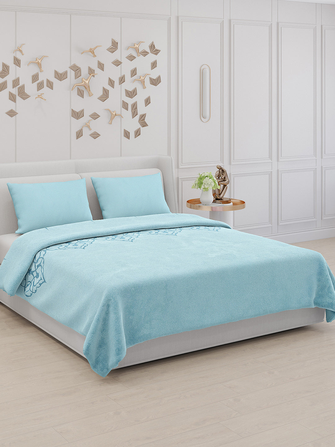 115 GSM Polyester Double Bed Bedsheet with 2 Pillow Covers - Updated - Updated - Updated