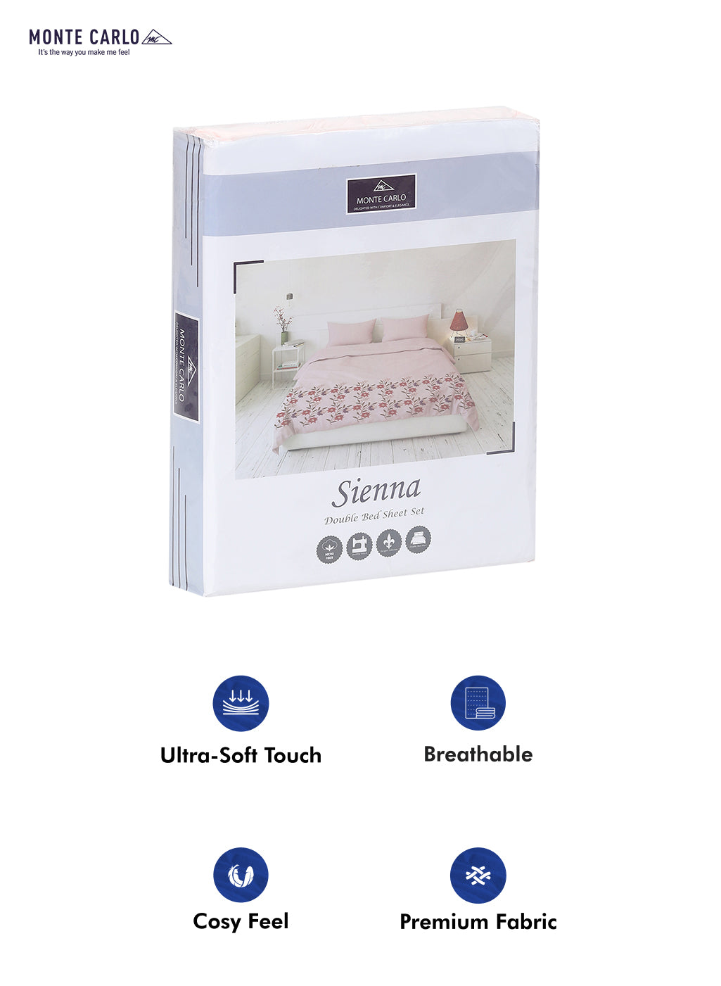 115 GSM Polyester Double Bed Bedsheet with 2 Pillow Covers - Updated - Updated