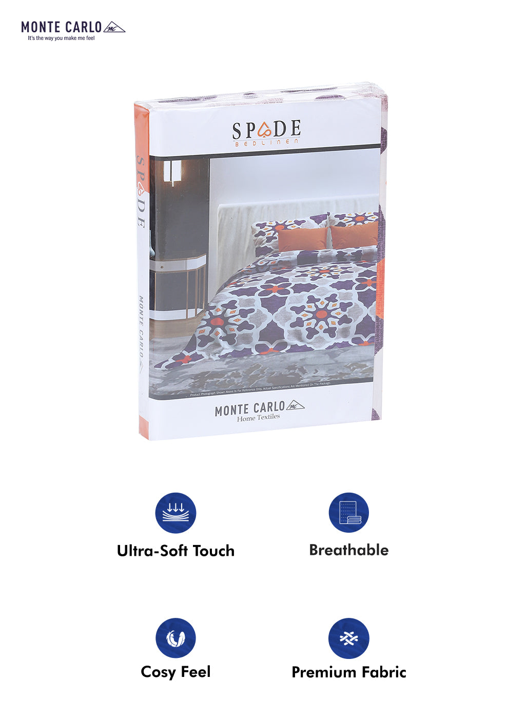 145 GSM Polyester Double Bed Bedsheet with 2 Pillow Covers