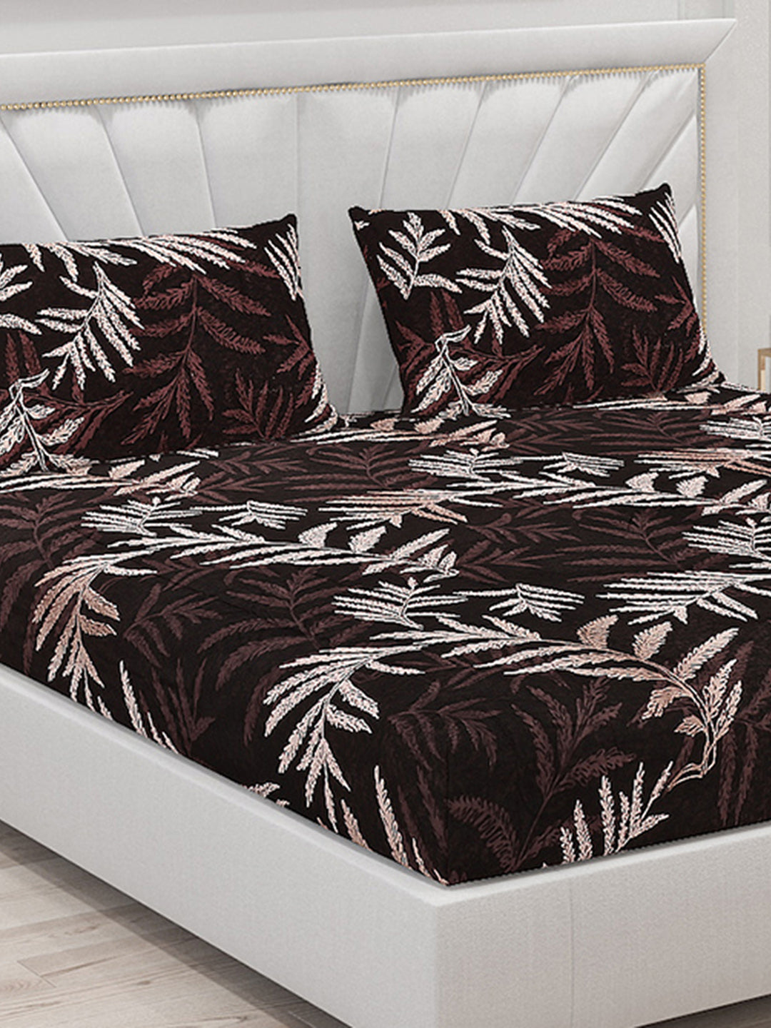 145 GSM Polyester Double Bed Bedsheet with 2 Pillow Covers
