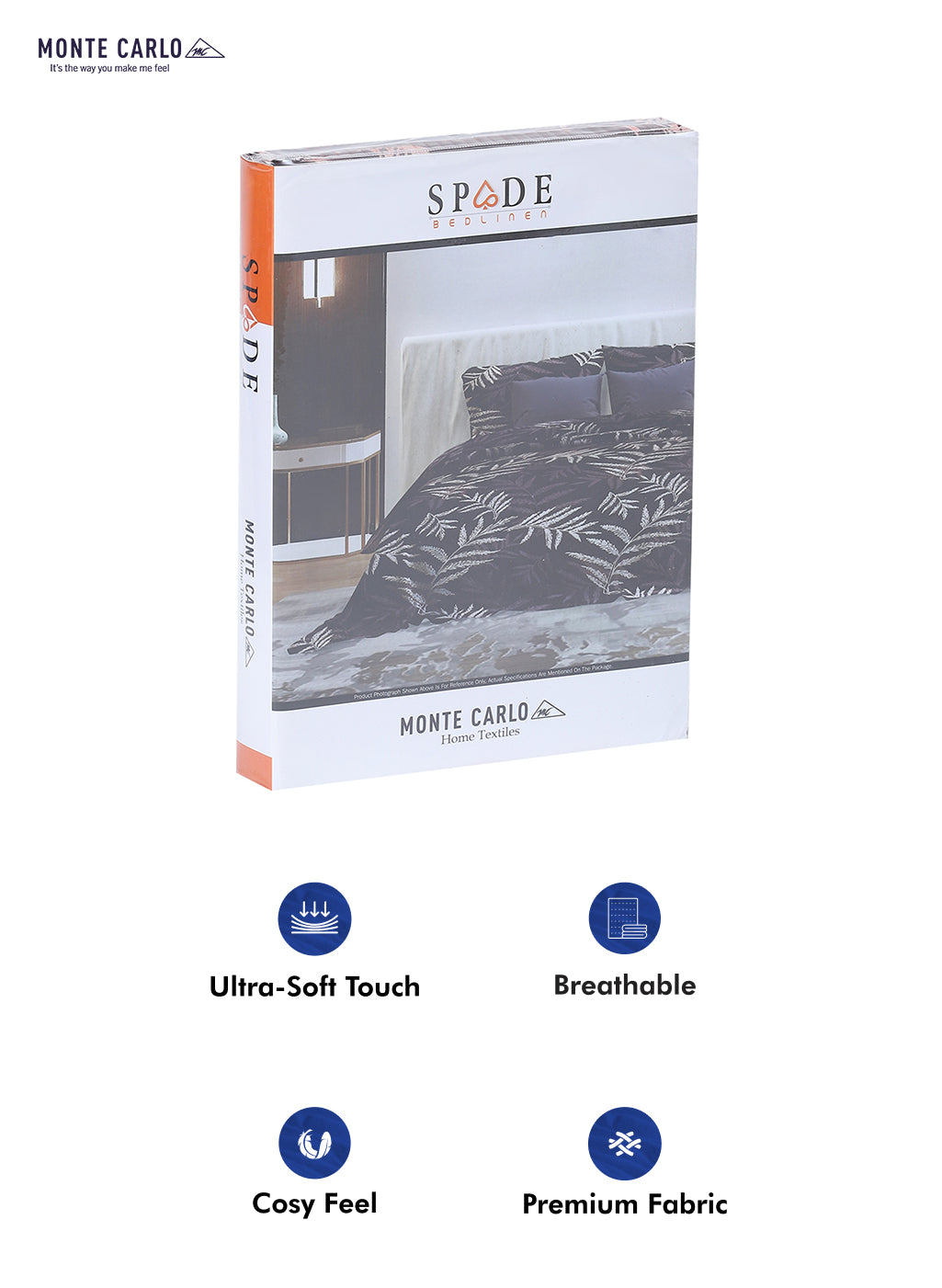 145 GSM Polyester Double Bed Bedsheet with 2 Pillow Covers