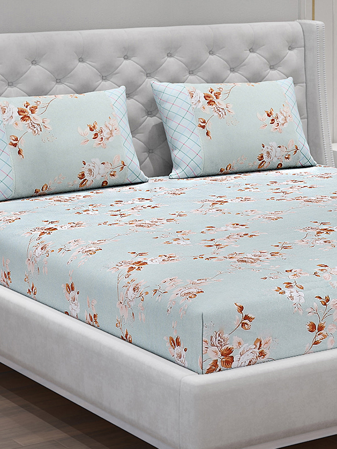 130 GSM Polyester Double Bed Bedsheet with 2 Pillow Covers
