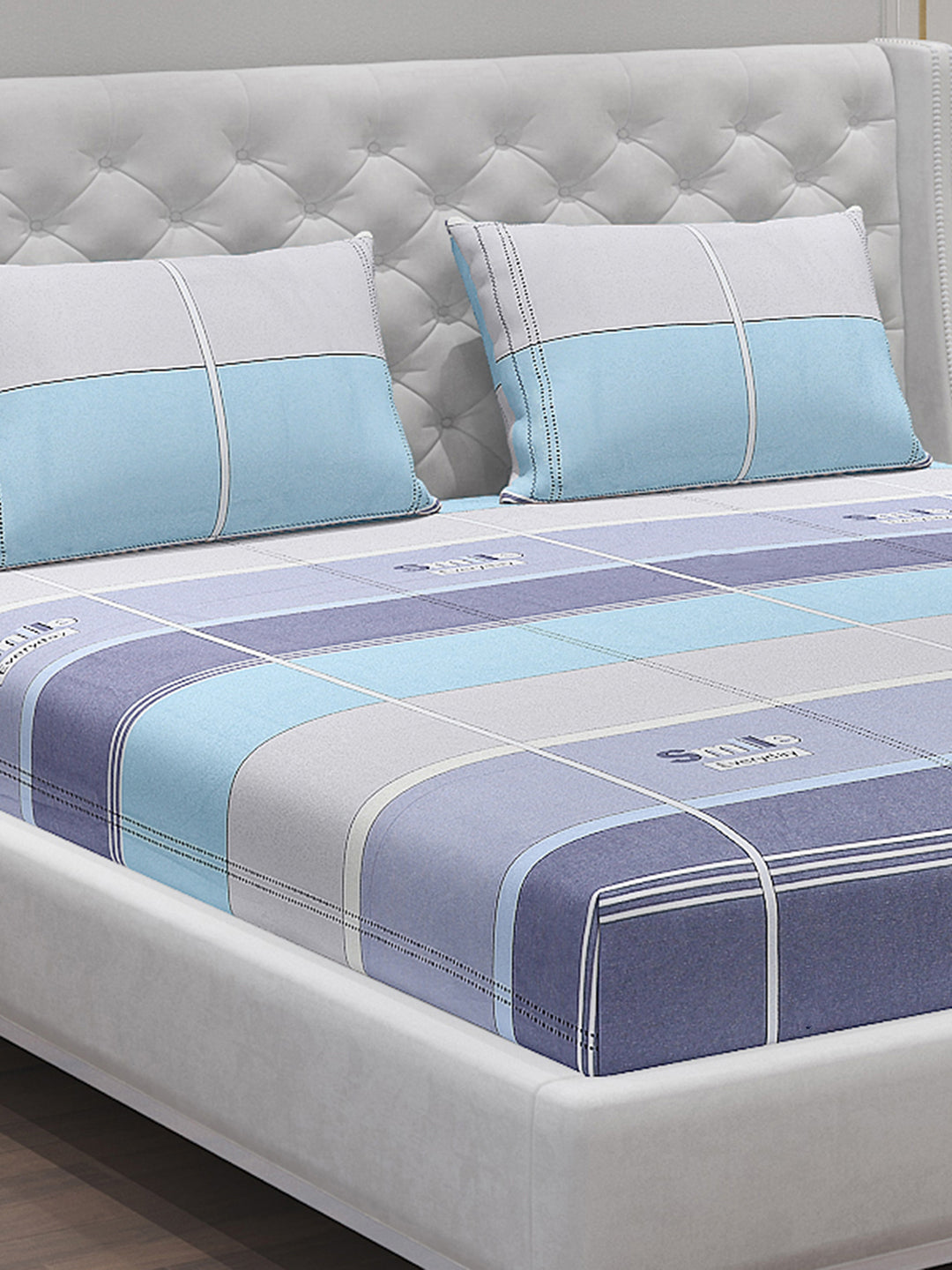 140 GSM Polyester Double Bed Bedsheet with 2 Pillow Covers