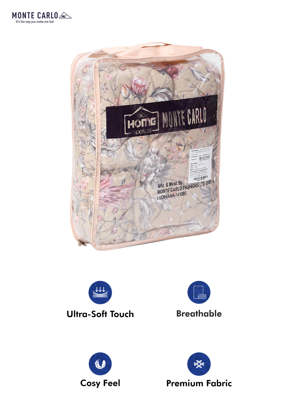 Printed 100% Polyester Double Bed Comforter for AC Room