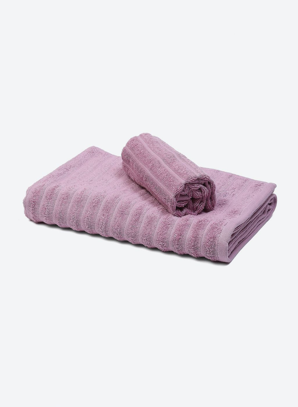 Pink Cotton 525 GSM Towel Set Pack of 2 (1 Bath & 1 Hand Towel)