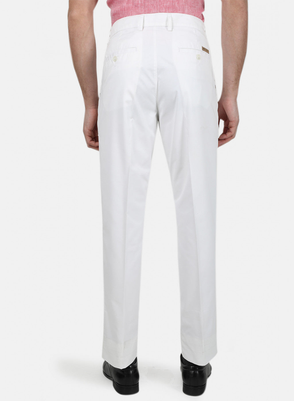 Mens White Regular Trouser