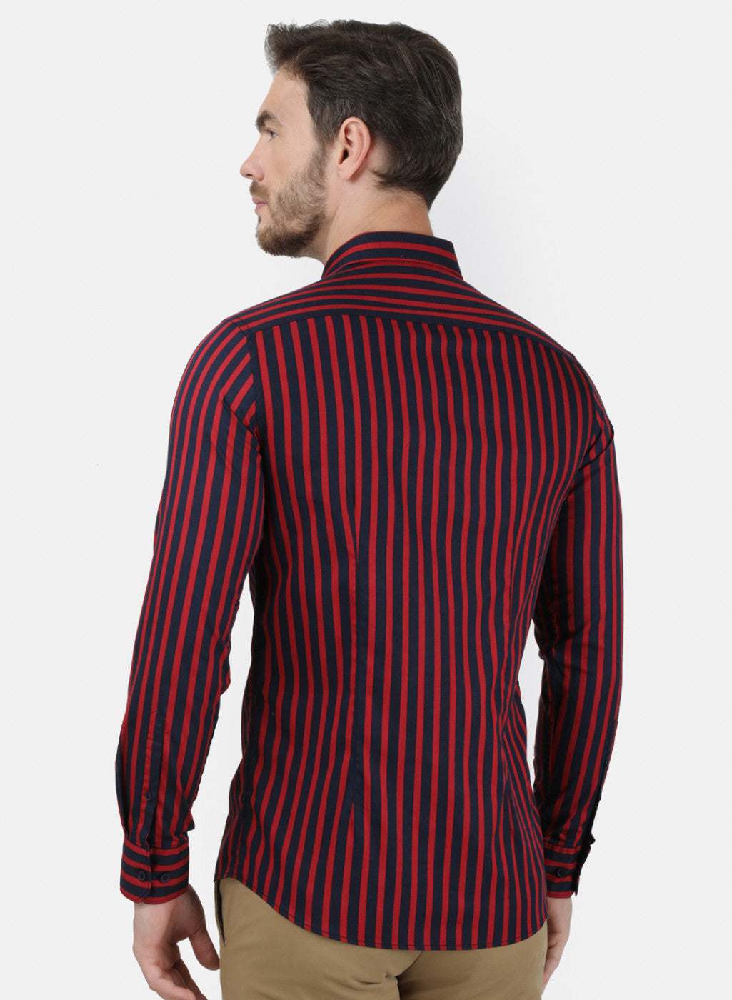 Mens Maroon Stripe Shirt