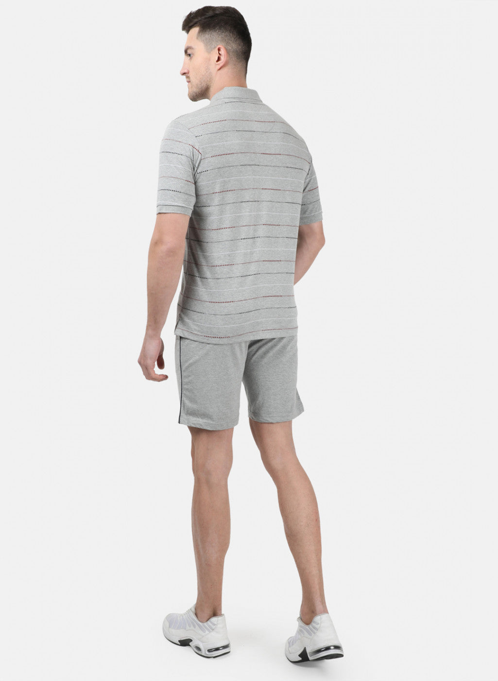 Men Grey Stripe Combo Set