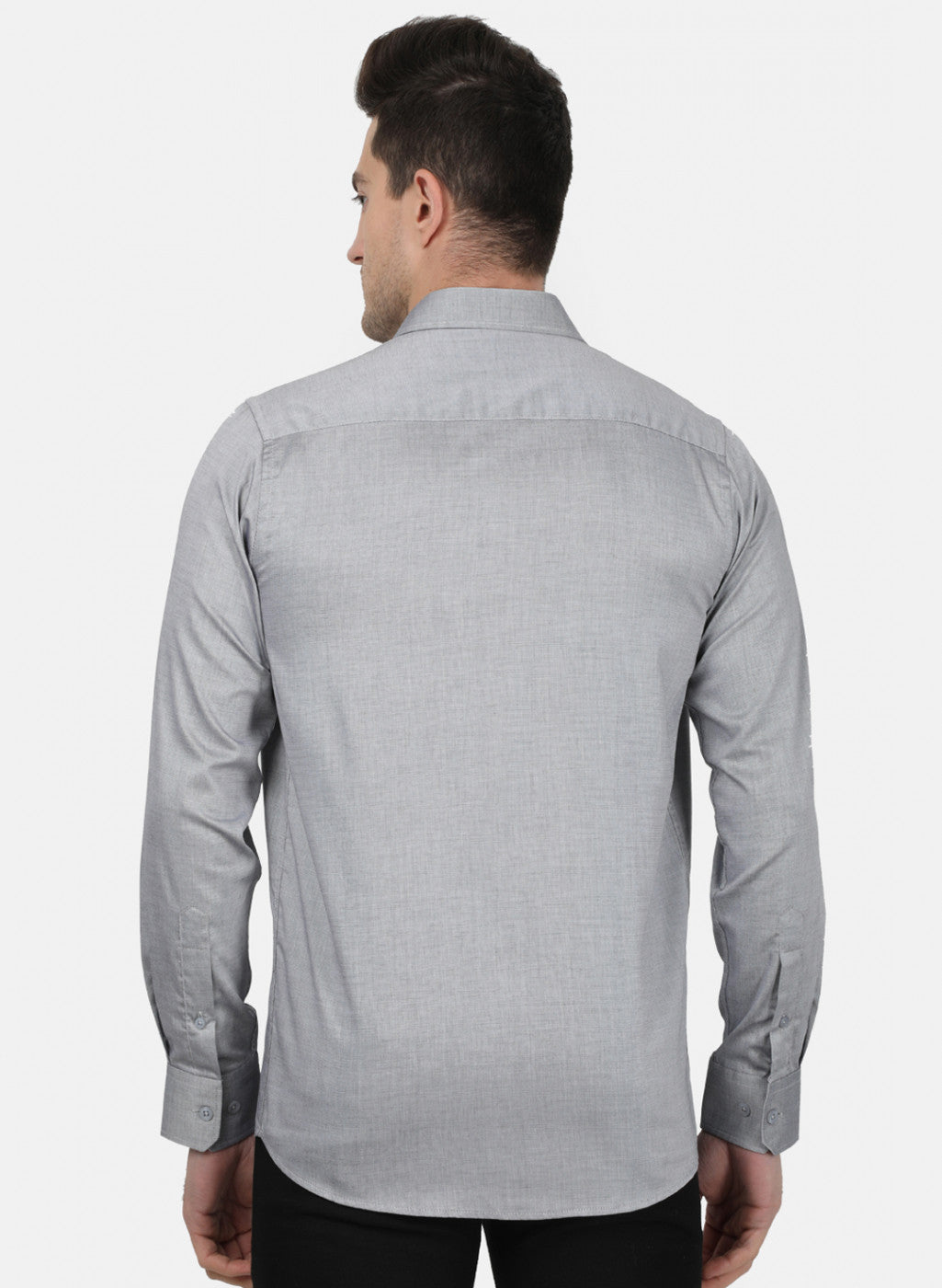 Mens Grey Printed Shirt