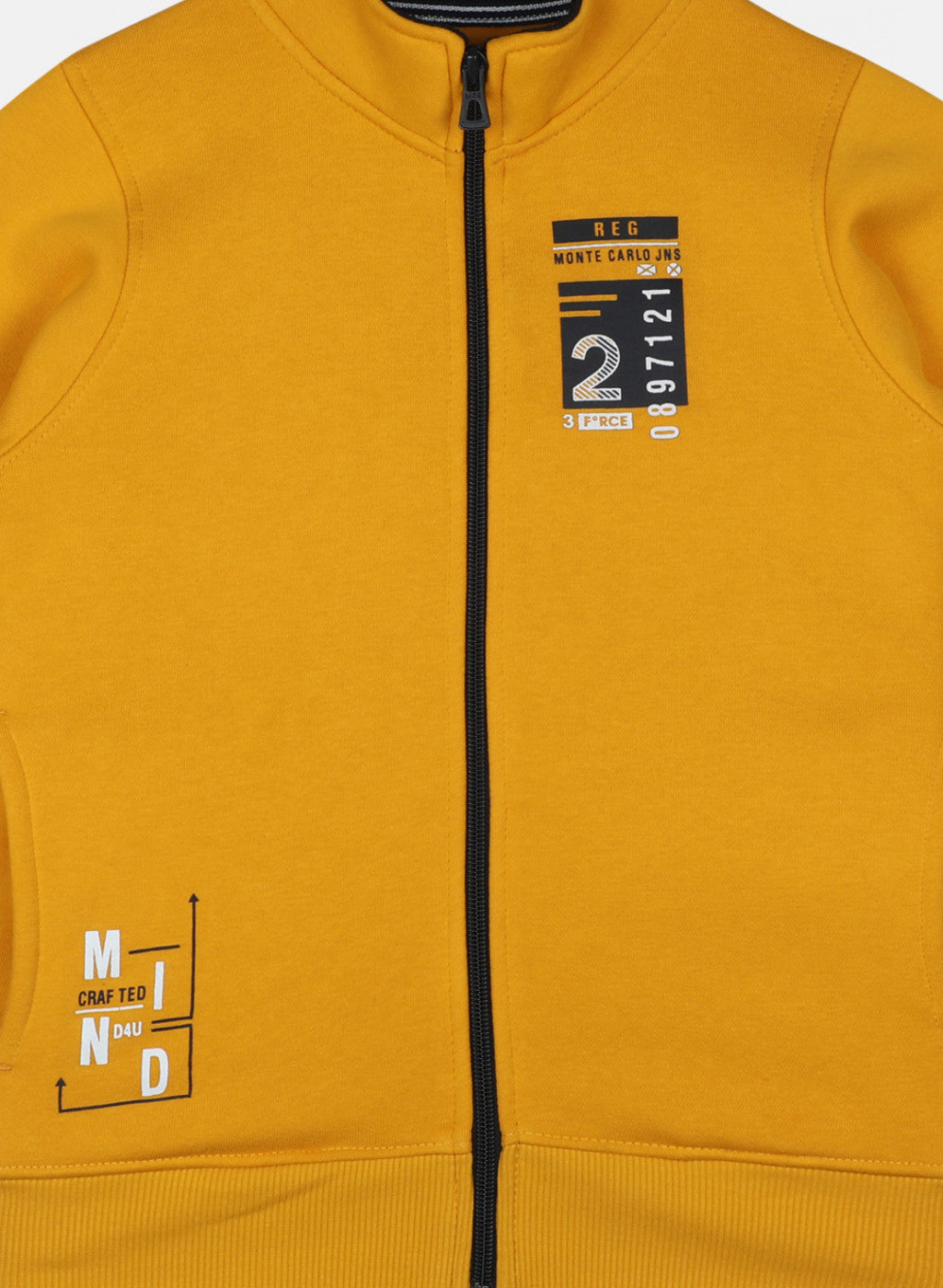 Boys Mustard Printed Sweatshirt
