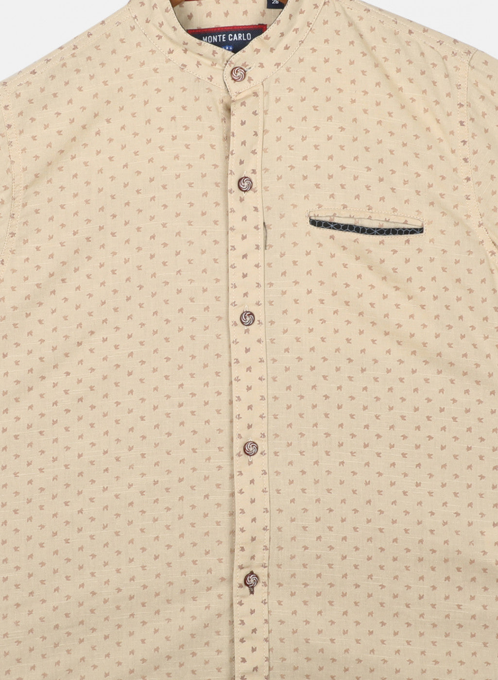 Boys Khaki Printed Shirt