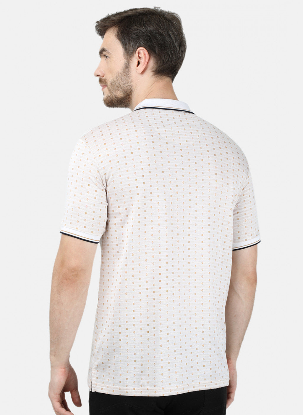 Mens Beige Jaquard T-Shirt