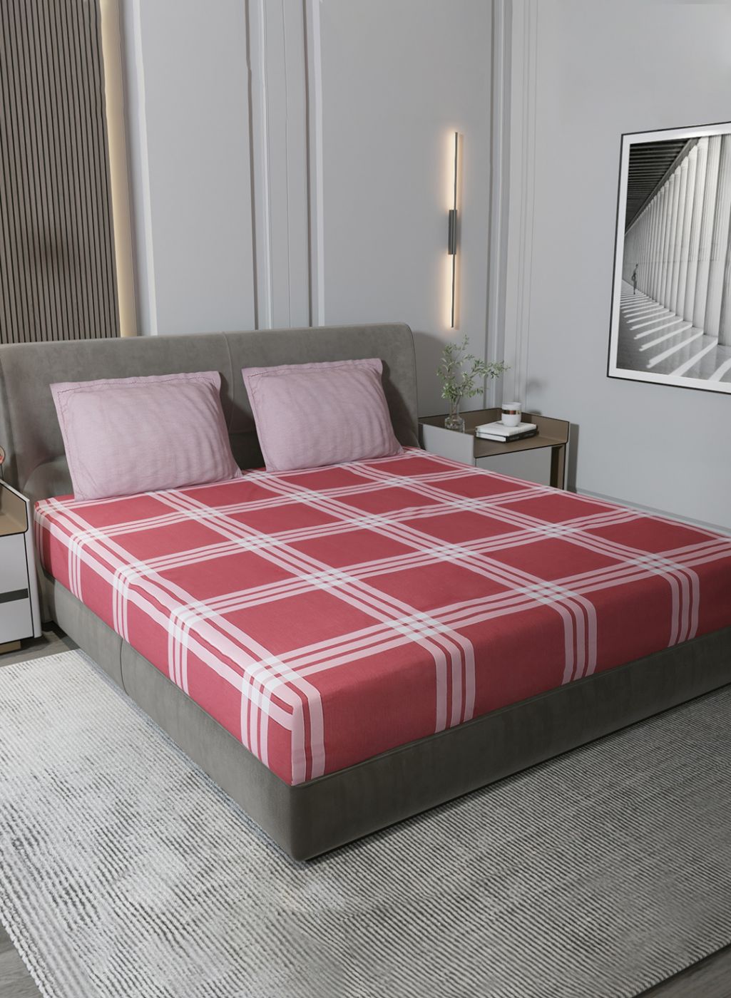 200TC Pure Cotton Queen Bedsheet with 2 Pillow Covers