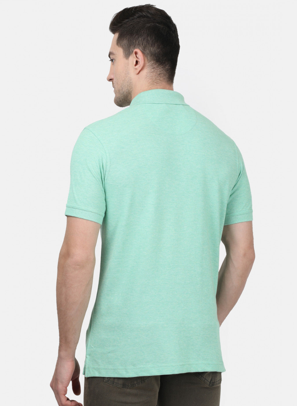Mens Light Green Plain T-Shirts