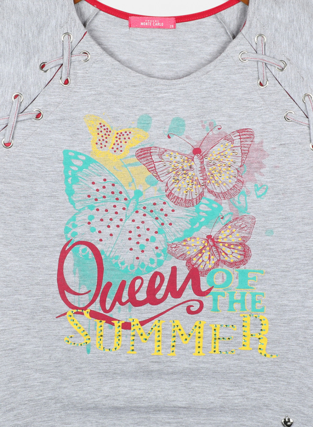 Girls Grey Printed Top