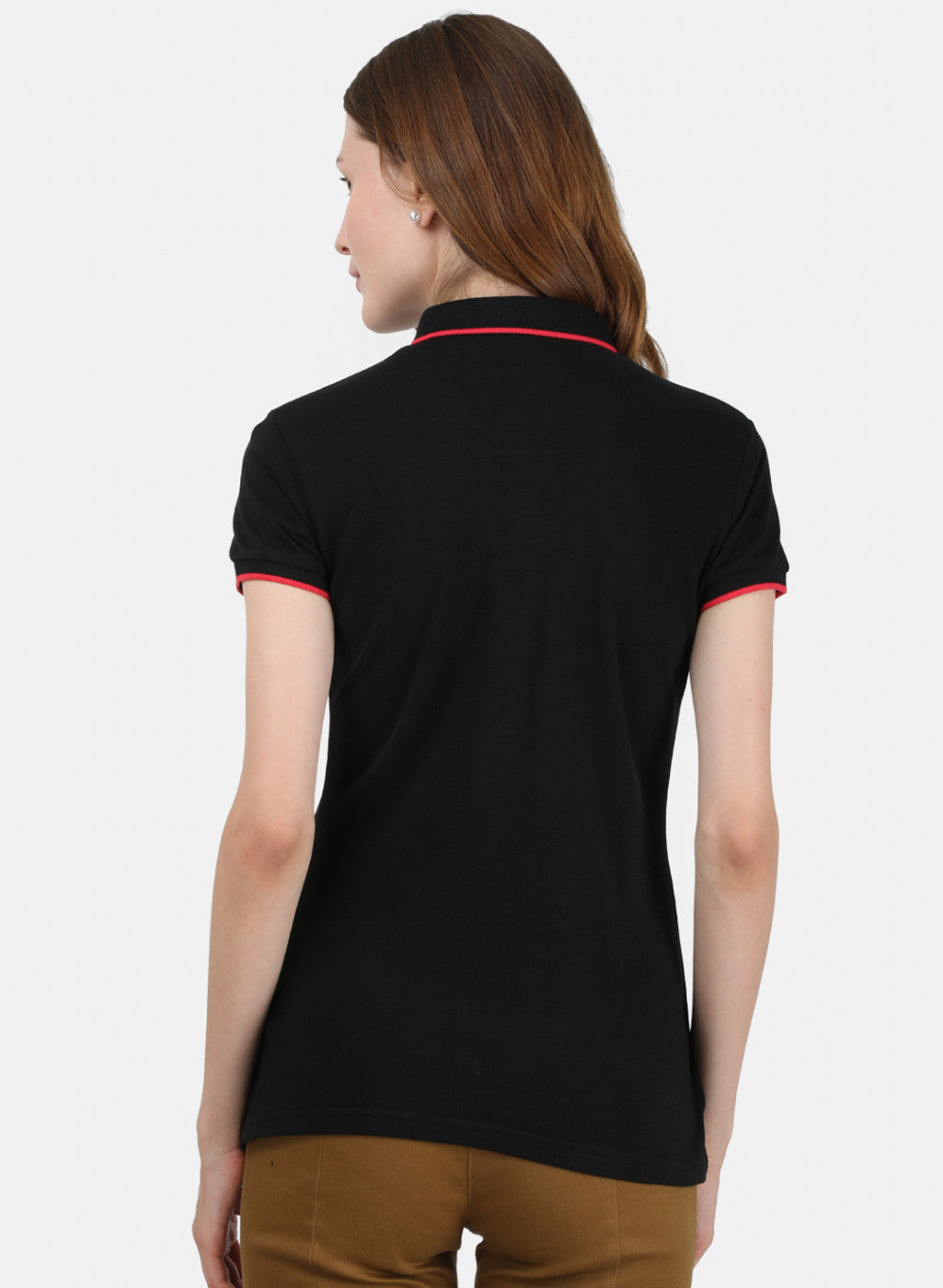 Womens Black Plain T-Shirt